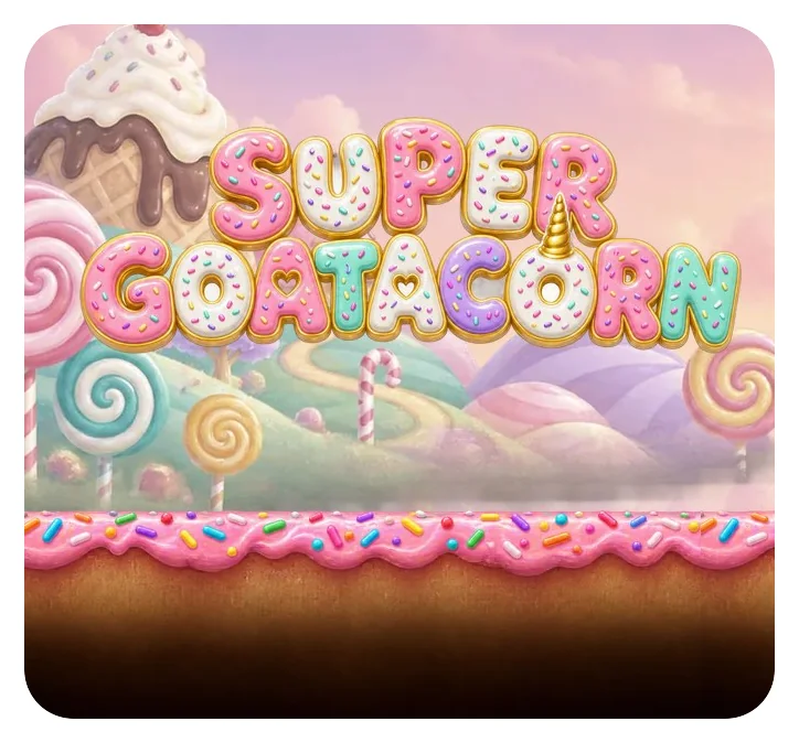 Super Goatacorn: the Goatacorn in a candy land of lollipops and ice-cream mountains